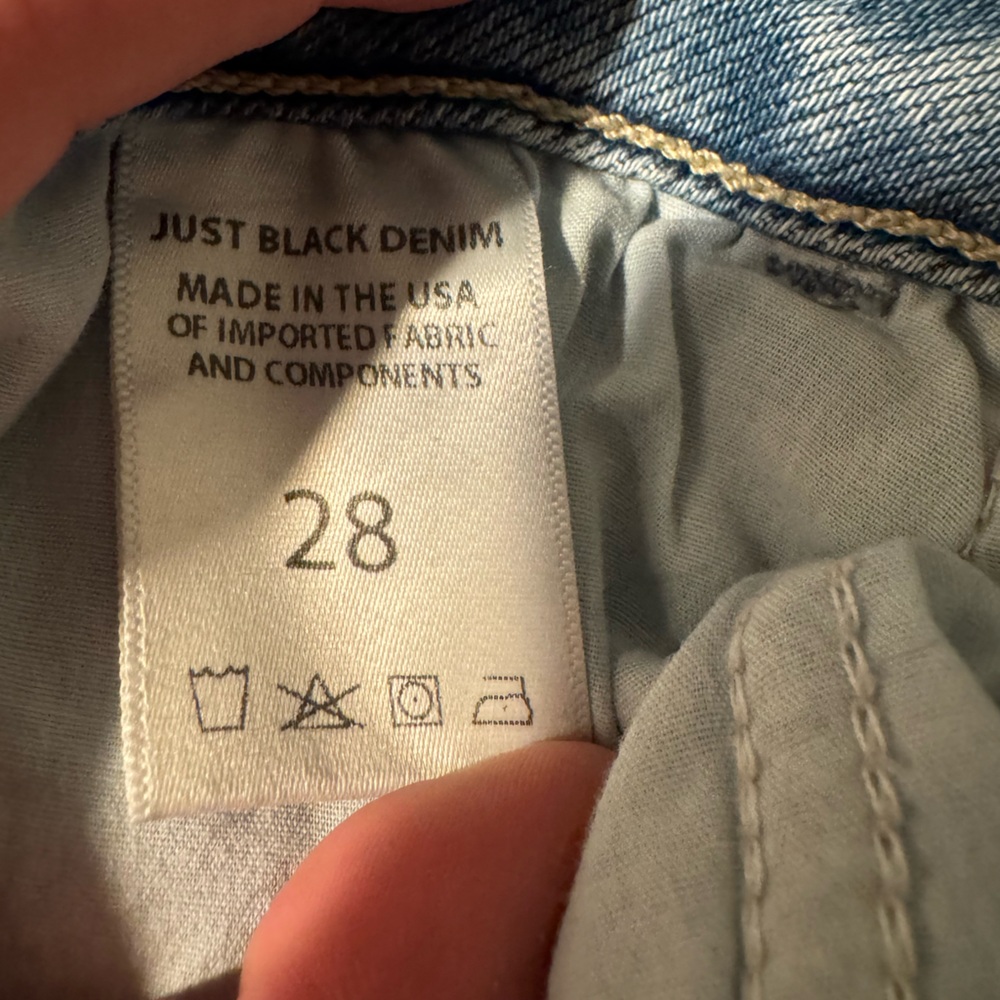 Just Black Denim | Straight Leg Frayed Jeans | Size 28 - Picture 4 of 5
